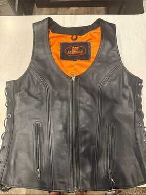Hot Leathers Women's Black Leather Zip Front Vest
